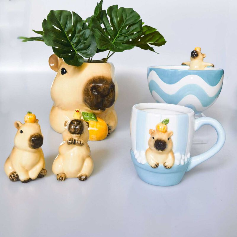 Urban Products Capybara Bowl Blue & Brown 16cm image number 1