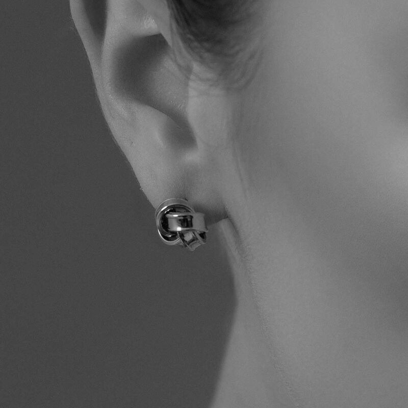 Silk & Steel Knot Earrings image number 1