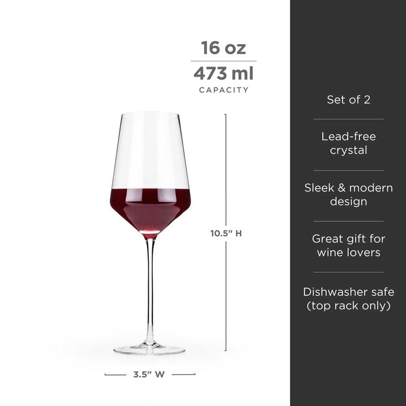 Viski Raye Crystal Bordeaux Glasses Set Of 2 image number 2