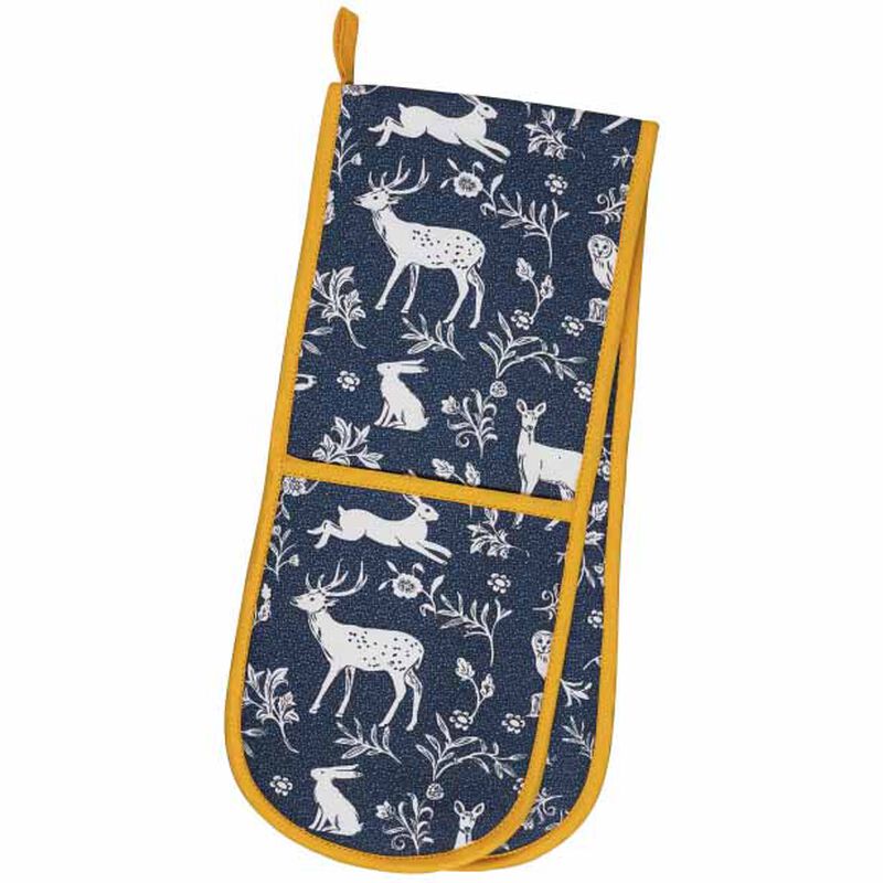 Ulster Weavers Forest Friends Navy Double Oven Glove image number 0