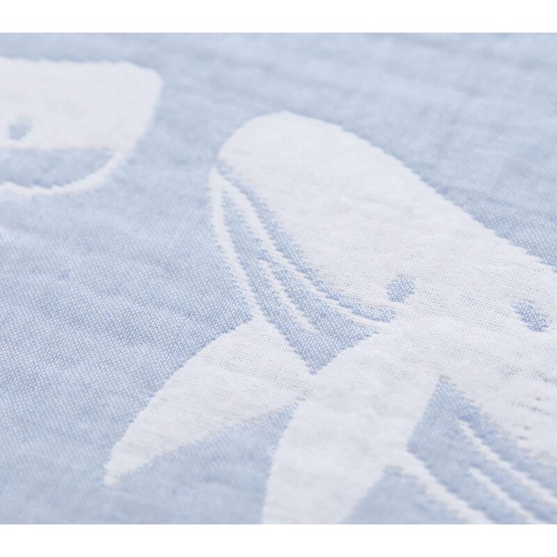 Pottery Barn Kids Jacquard Muslin Whale Baby Blanket image number 2