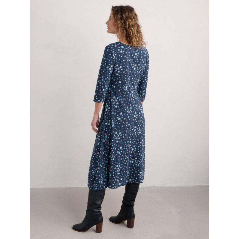 Seasalt Cornwall 3/4 Chapelle Dress Snow Stars Maritime image number 1