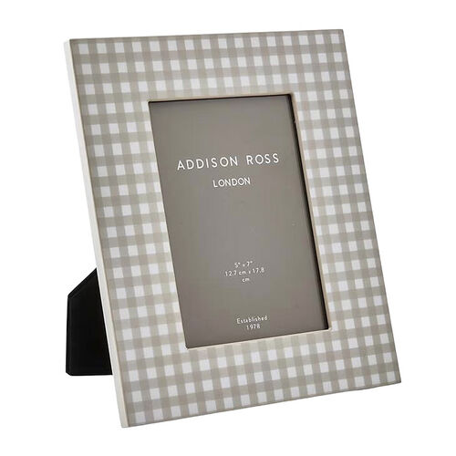 Addison Ross Gingham Frame 5"x7" - Cappucino
