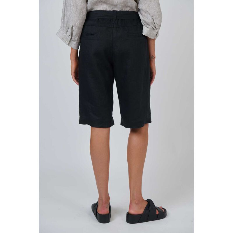 Naturals By O & J Black Linen Shorts image number 1