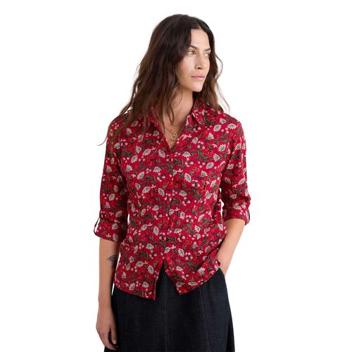 Seasalt Cornwall Larissa Shirt Winter Wildflower Carmine