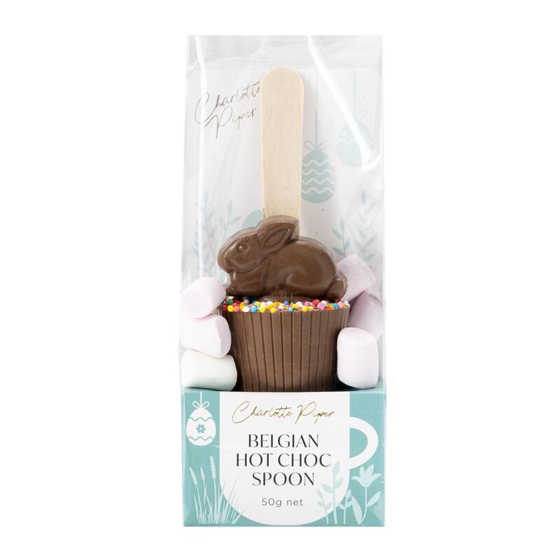 Charlotte Piper Hot Choc Milk Chocolate Bunny Spoon With Sprinkles 50g image number 0