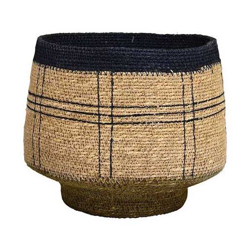 Kintu Collection Aria Basket - Natural W/Crossed Lines