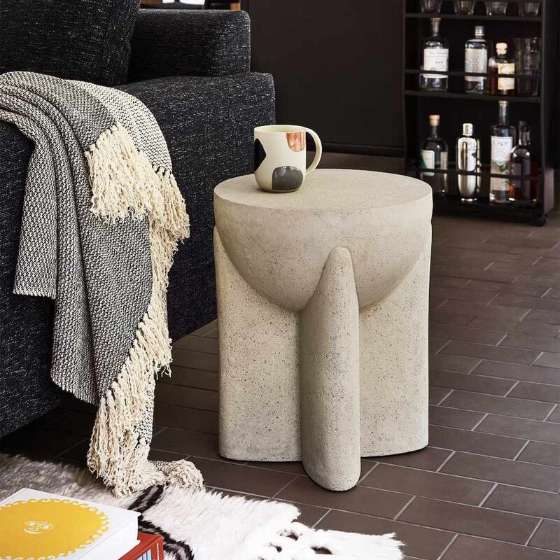 West Elm Monti Lava Stone Side Table (38 cm) image number 1