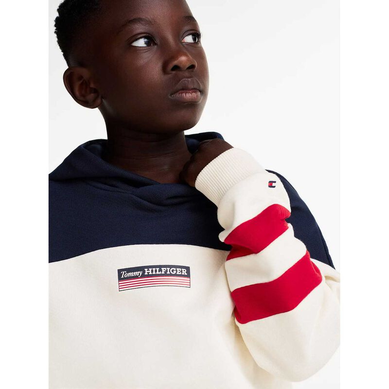 Tommy Hilfiger Stripe Colour-Blocked Hoodie 4-7Y image number 2