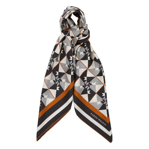 Karen Walker Monogram Tiles Classic Silk Scarf