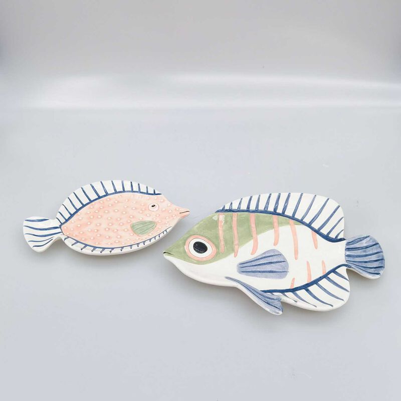 Urban Products Reef Fish Trinket Dish White & Green 25cm image number 1