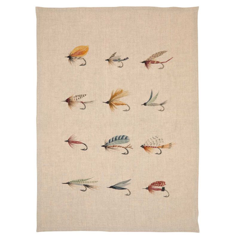 Wallace Cotton Fly Fishing Tea Towel image number 1