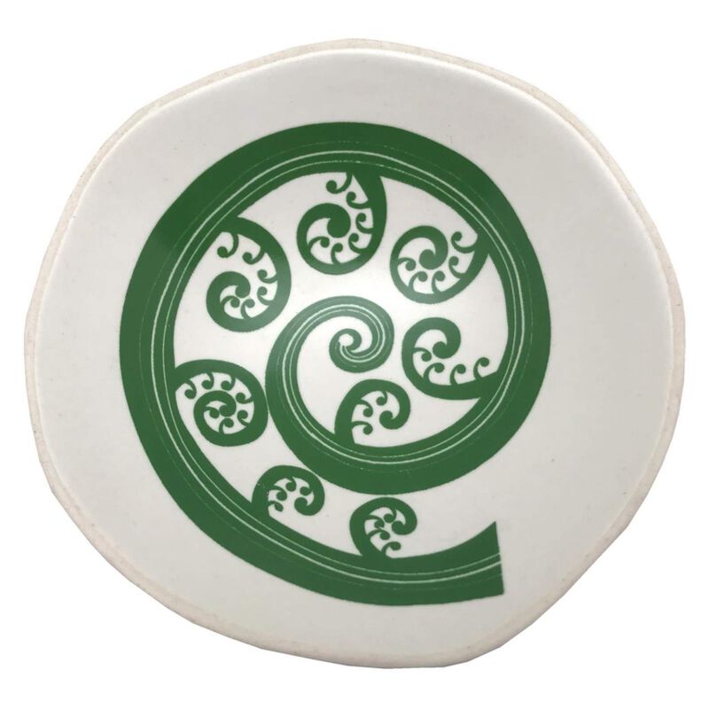 Jo Luping Green Fern Frond On White 7cm Bowl image number 0