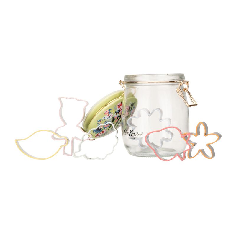 Cath Kidston Painted Table Glass Jar With 6Pc Cookie Cutters image number 0