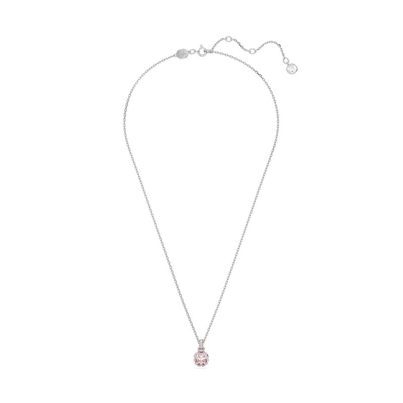 Swarovski Birthstone Square Cut Pendant - June Pink image number 1
