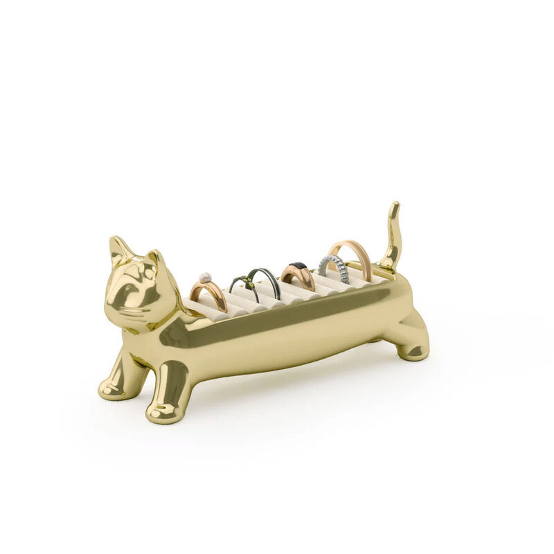 Umbra Ali Cat Ring Holder Brass image number 0