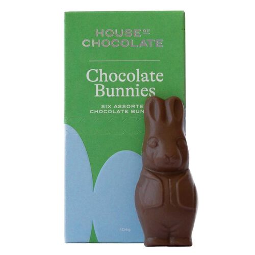 House of Chocolate Six Easter Bunnies in a Box 104g - Assorted Chocolate
