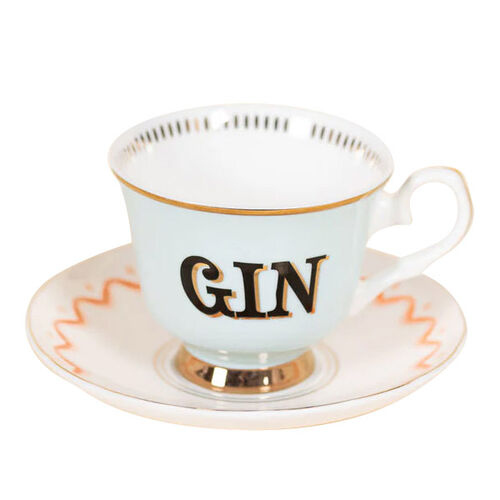 Yvonne Ellen Boozy Gin Teacup and Saucer
