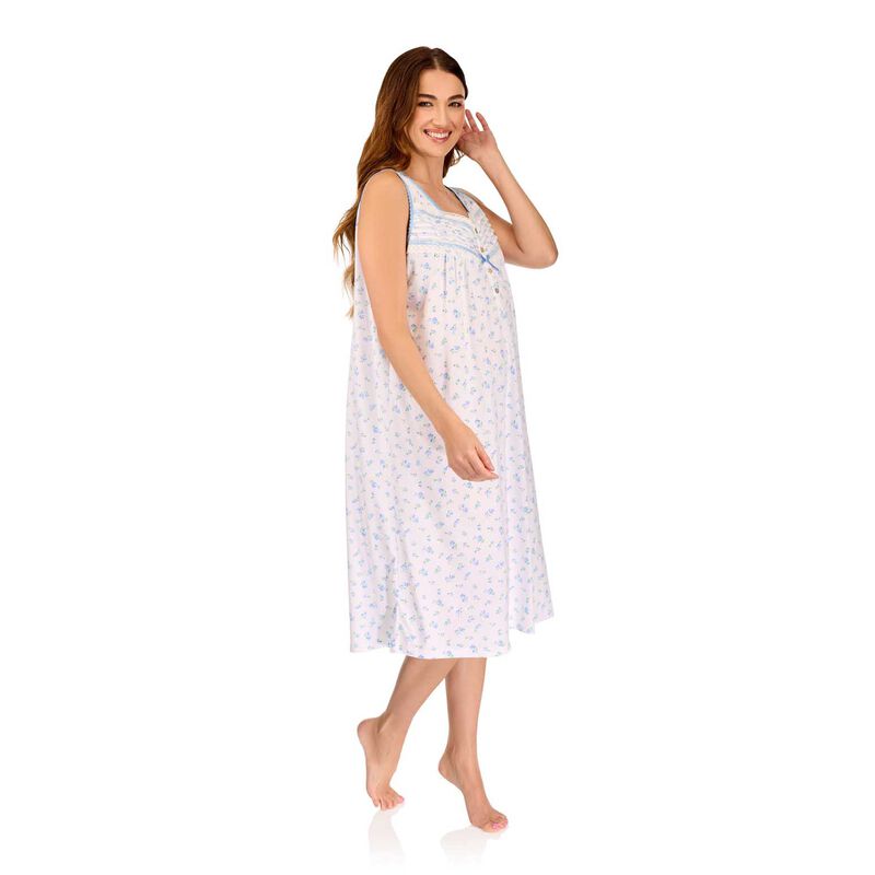La Marquise Vintage Blossoms Cotton-Rich Jersey Sleeveless Nightdress image number 2