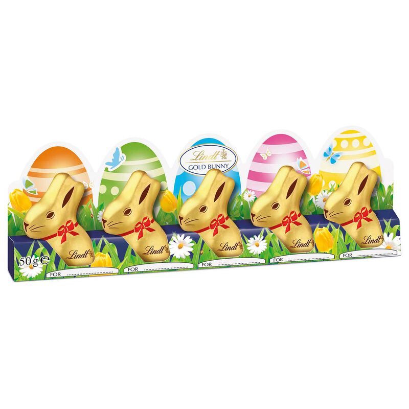 Lindt Gold Easter Bunny 5 Pack 50g image number 0