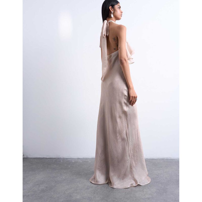 TOPSHOP Liva Sleeveless Halterneck Maxi Dress image number 1