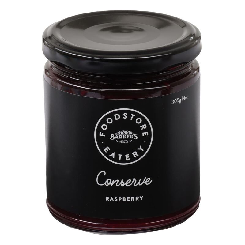 Barker's Foodstore Eatery Raspberry Conserve 305g image number 0