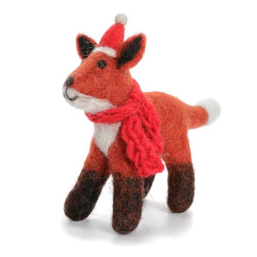 Amica Felt Fox With Hat & Scarf 10cm