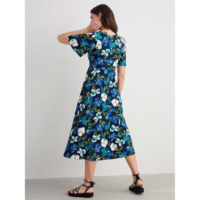Seasalt Cornwall Chateaux Dress (Half Sleeve) Lamorna Bloom Maritime image number 1