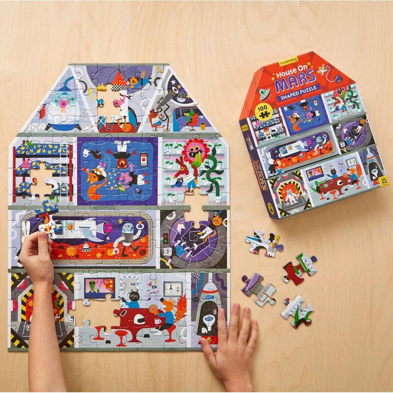 Mudpuppy House On Mars 100 Piece House-Shaped Puzzle image number 2