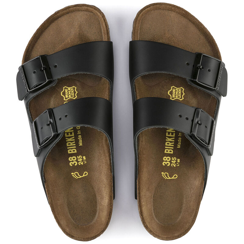 Birkenstock Arizona Smooth Leather Black Regular Width Sandal image number 2
