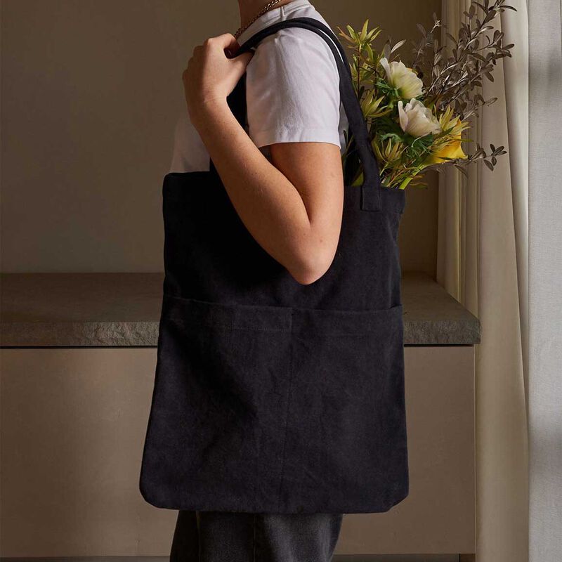 Citt&agrave; Canvas Tote Blue Black image number 1