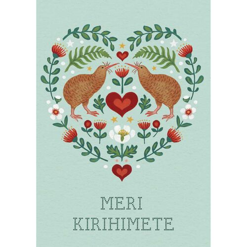 Tanya Wolfkamp Kiwi Heart Christmas Card