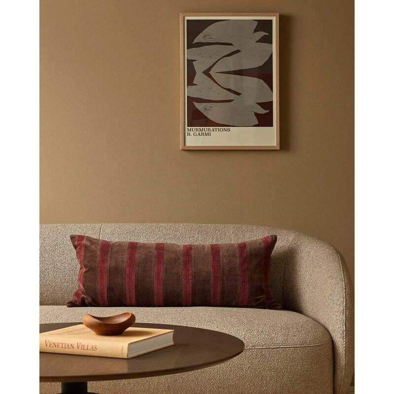 Baya Huxley Cushion With Feather Inner 40x90cm - Chocolate/Cherry image number 1