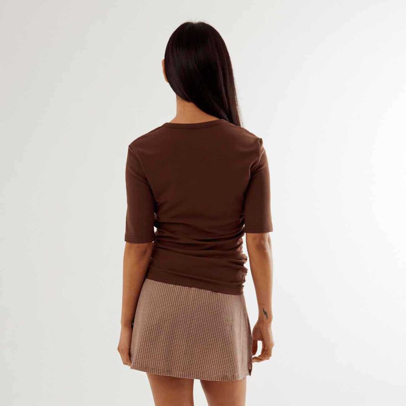 COMMONPLACE ESSENTIALS Ruched SS Tee image number 1