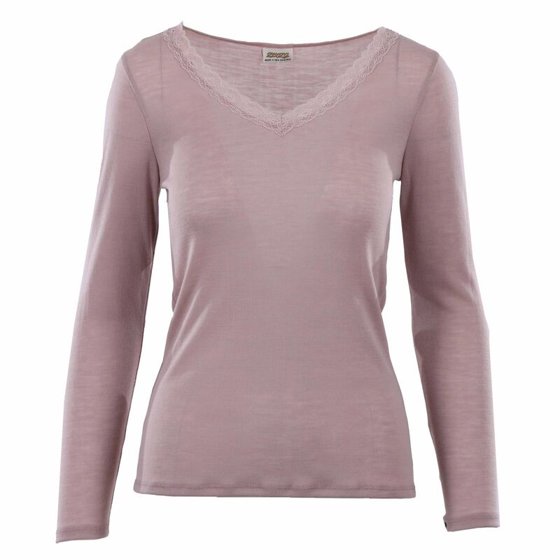 Zenza Impressions LS Top with Lace V Neck image number 0