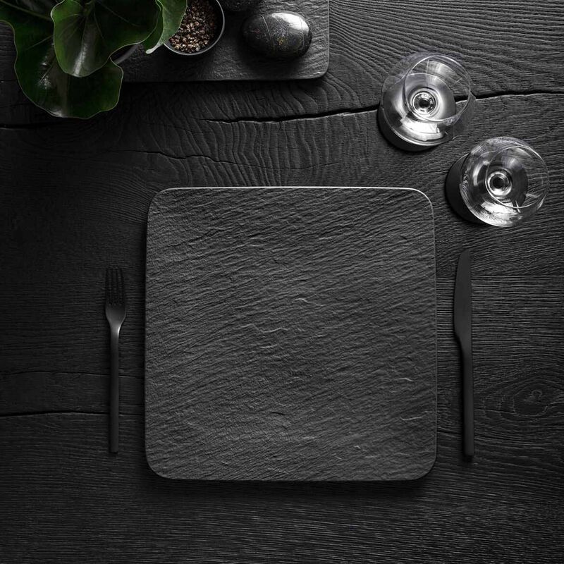 Villeroy & Boch Manufacture Rock Black Square Serving Plate/Gourmet Plate image number 3