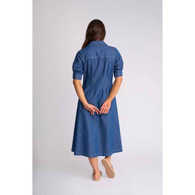 Vassalli Shaped Waist Button Up Dress With Pockets image number 1