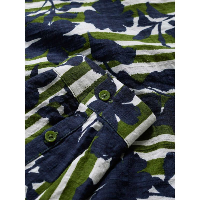 Seasalt Cornwall Wren Flutter Shirt Camellia Stripe Forest Green image number 2