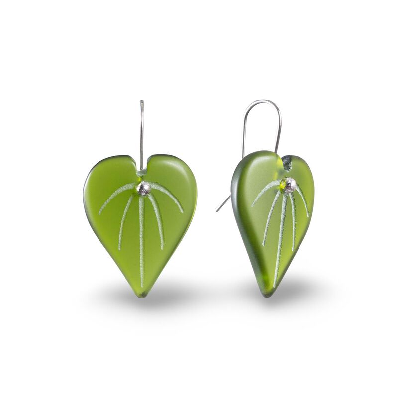 StoneArrow Jewellery Kawakawa Leaf Earrings - Green image number 0