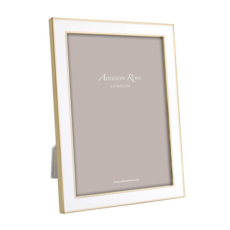 Addison Ross 5x7 Gold Plate Photo Frame 15mm - White & Gold image number 0