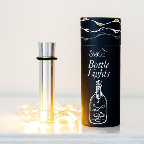 Stellar Haus Bottle Lights Silver Warm White 1.5m