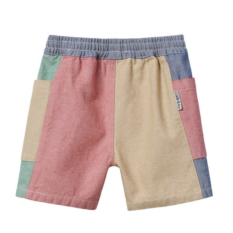 Goldie + Ace Patchwork Noah Pocket Shorts 3-5Y image number 1