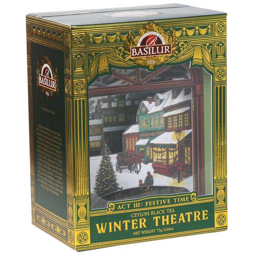 Basilur Winter Theatre Act 3 Festive Time Green Packet Loose Black Tea 75g