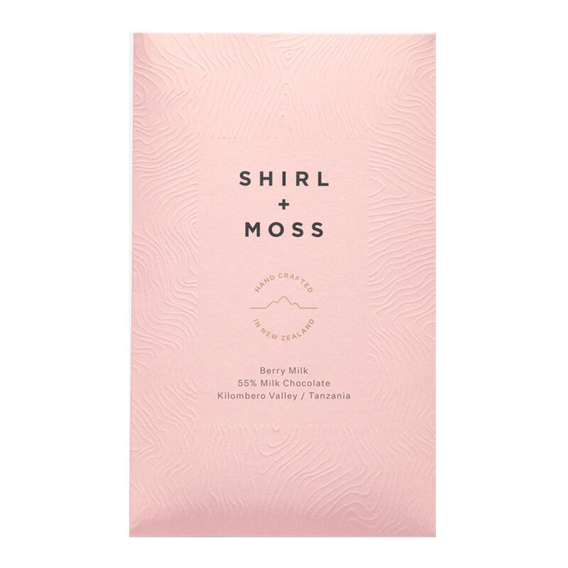 Shirl + Moss Berry Milk 55% Milk Chocolate 80g image number 0