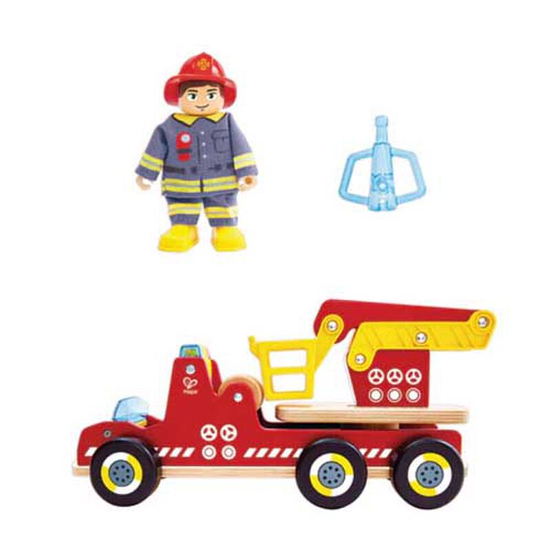 Hape Siren & Lights Toy Fire Truck image number 2