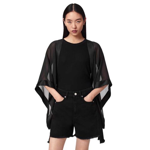 AllSaints Alice Embellished Sheer Relaxed Fit Kimino