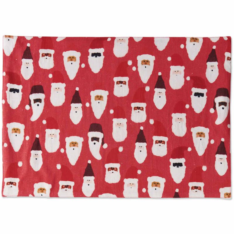 Kip&Co Hohoho Red Linen 4P Placemat Set image number 0