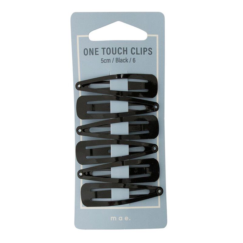 Mae One Touch Clips 5cm Black (6) image number 0