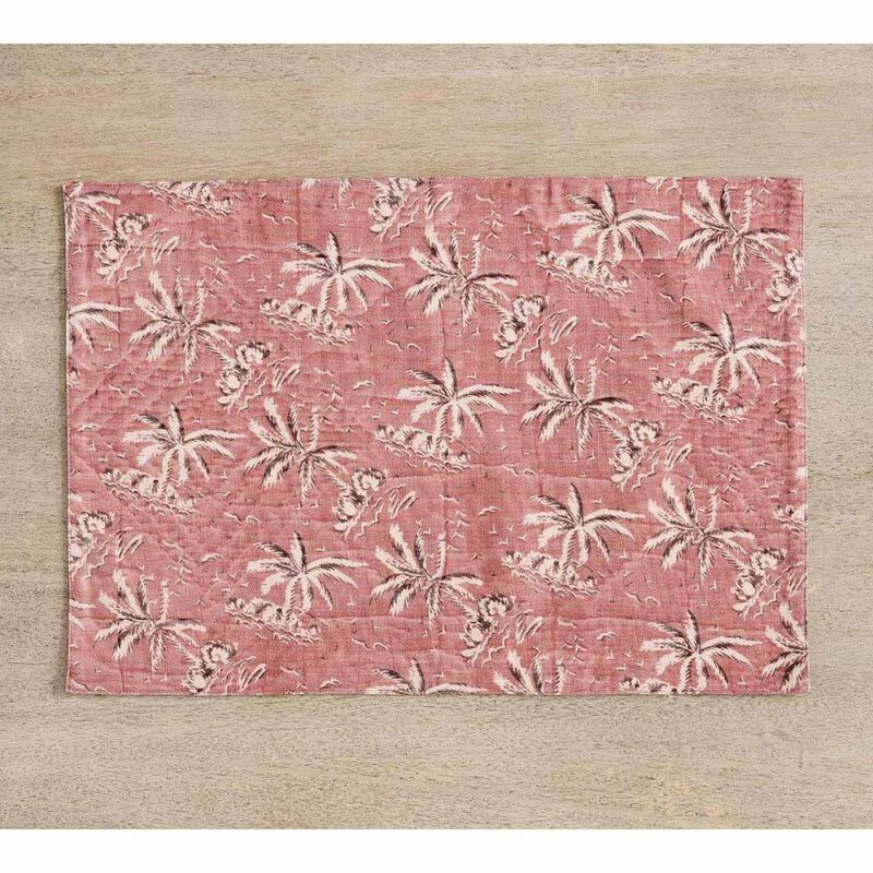 Pottery Barn Vintage Islands Organic Printed Placemat Set Of 4 image number 1