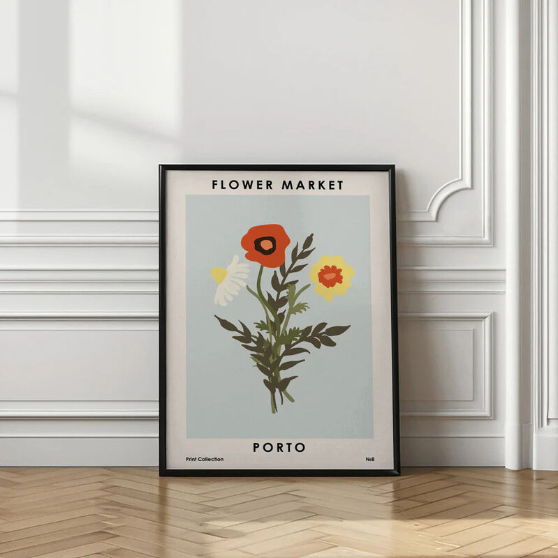 Flower Market Porto A2 Framed Print image number 1